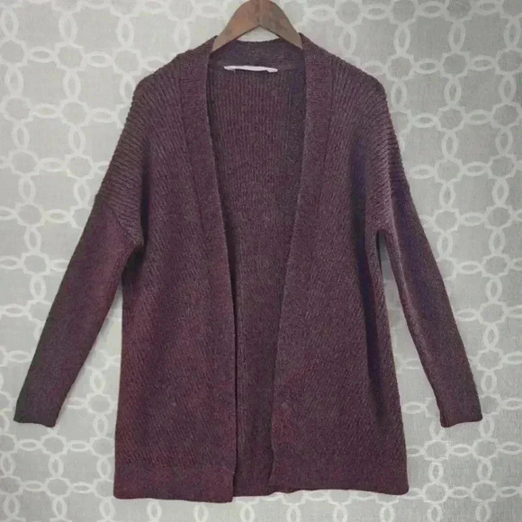 Athleta Open Front‎ Slim Sleeve Maroon Sweater Cardigan Women's S - Picture 1 of 8